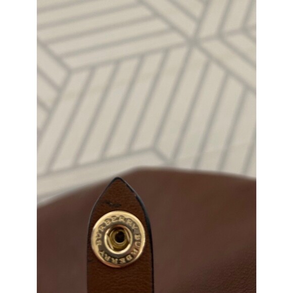 Burberry Beige Brown Leather Haymarket Check Canterbury Tote Shoulder Bag Italy - Picture 5 of 16